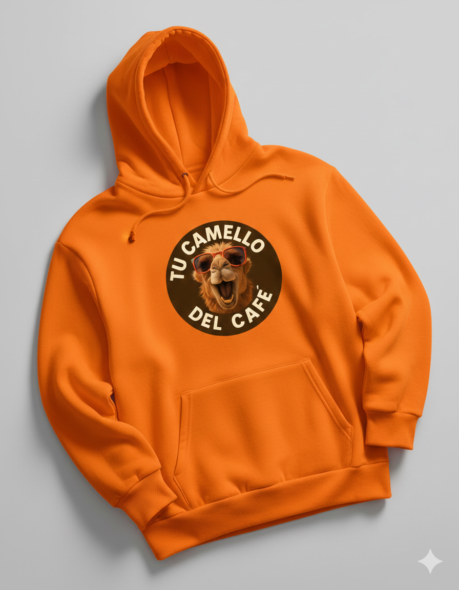 Sudadera naranja Tu Camello del Café – Unisex